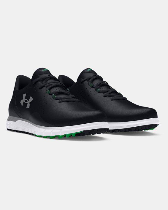 Men's UA Drive Fade Spikeless Wide Golf Shoes in Black image number 3